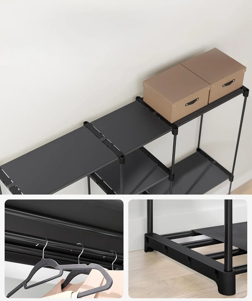 Otevřená šatní skříň Melisa 182 cm černá