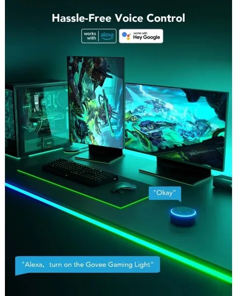 Govee - Neon LED podsvietenie pre stôl 3m RGBIC Wi-Fi