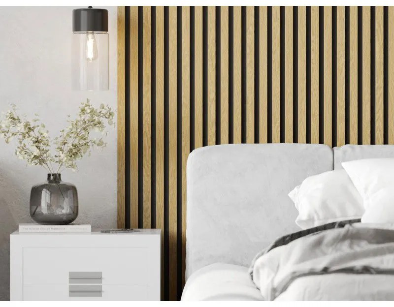 Mexen Lam-B, akustické stenové lamely 275 × 30 cm, HDF doska 4 mm, technická dyha, dub zlatistý, 275307-3015-003