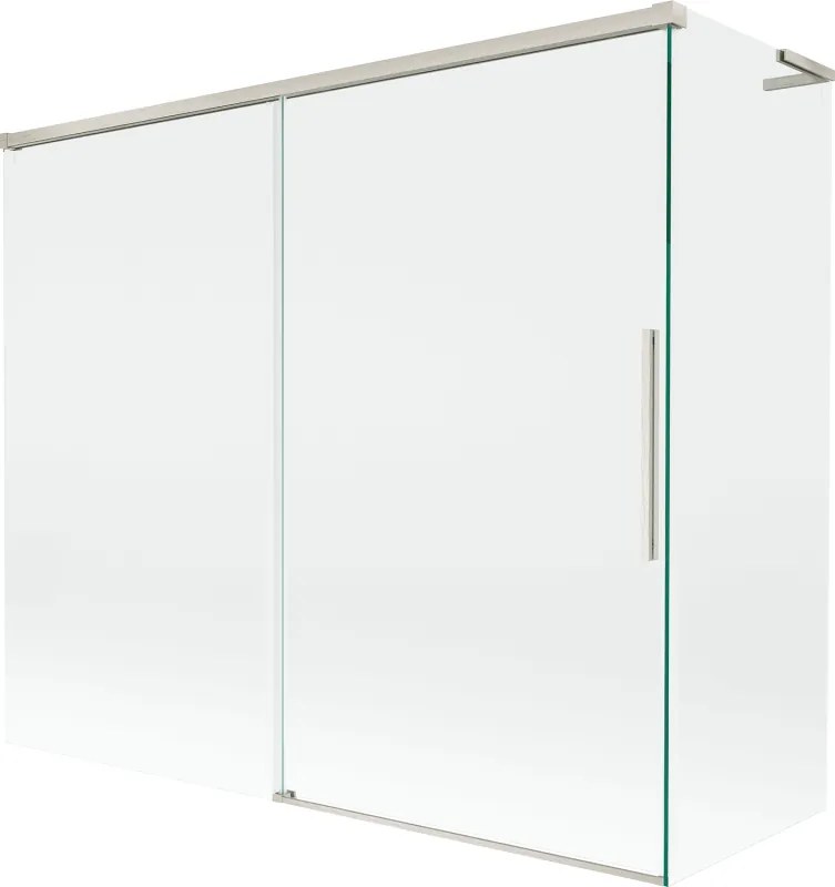 Mexen Rox, L posuvná 2-krídlová vaňová zástena 180 + 90 x 150 cm, 8mm číre sklo, oceľový profil, 8C9L-180-090-97-00