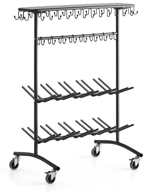 Mobilný vešiak na kabáty a topánky NELLY, čierny