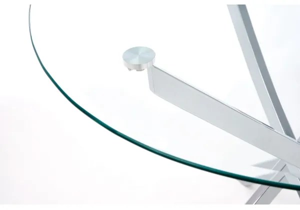 Jedálenský stôl ESTEN priehľadný/strieborný