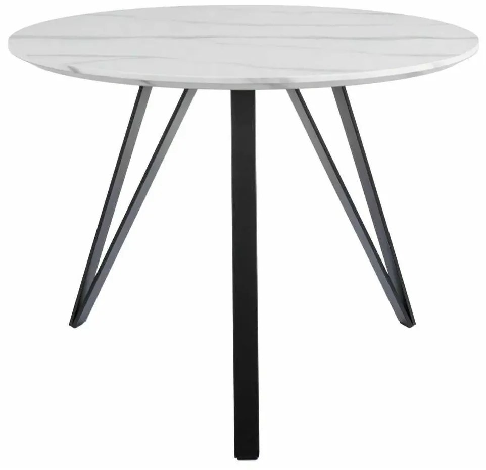 Jedálenský stôl Tetis, priemer 100 cm, mramor / čierna