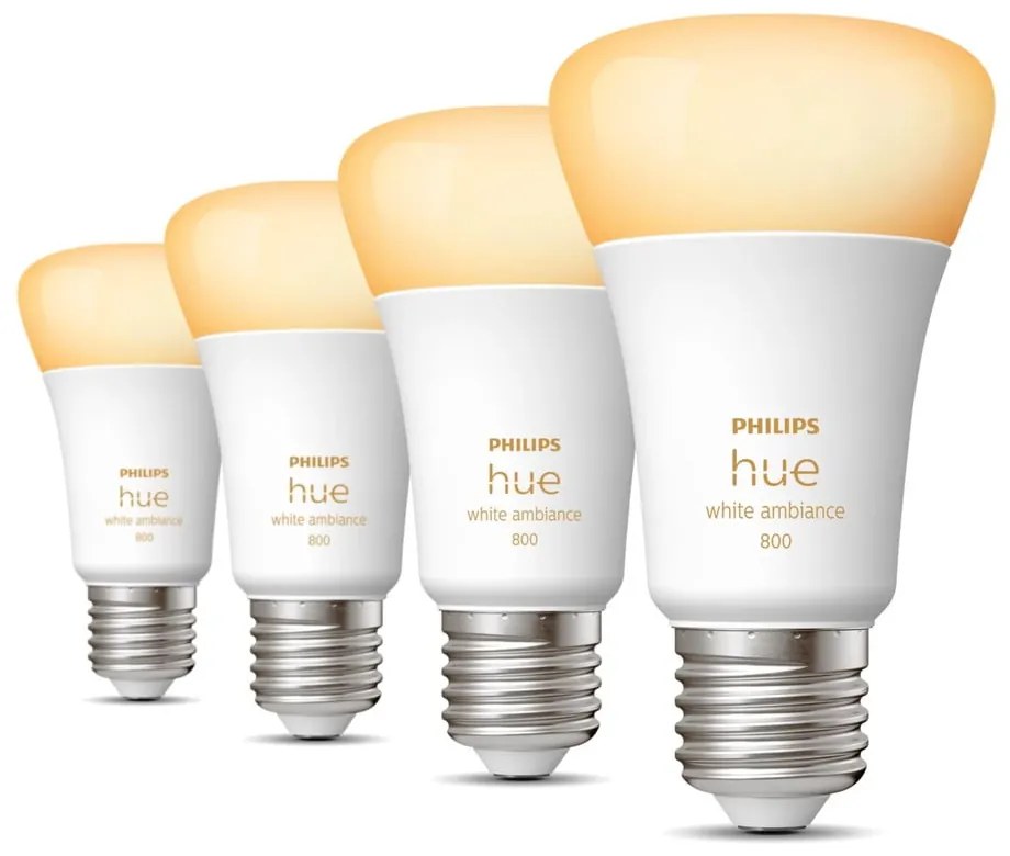 LED inteligentné žiarovky v súprave 4 ks E27, 9 W White ambiance – Philips Hue
