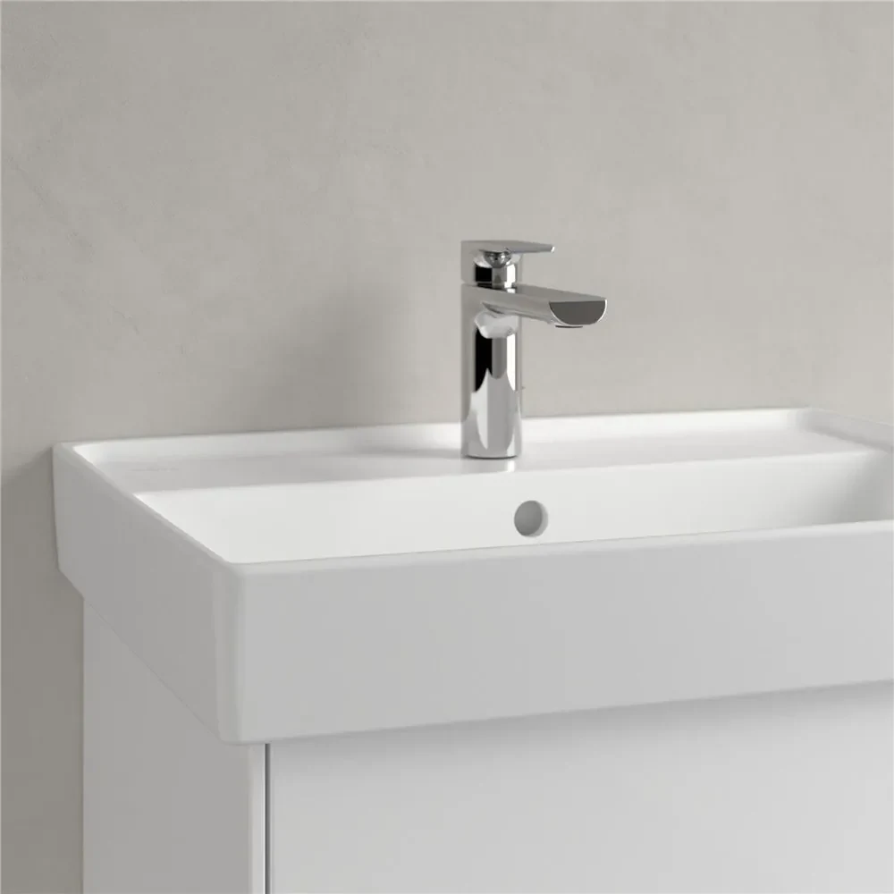 VILLEROY & BOCH Collaro závesné umývadlo s otvorom, s prepadom, 600 x 470 mm, Stone White, s povrchom CeramicPlus, 4A3360RW