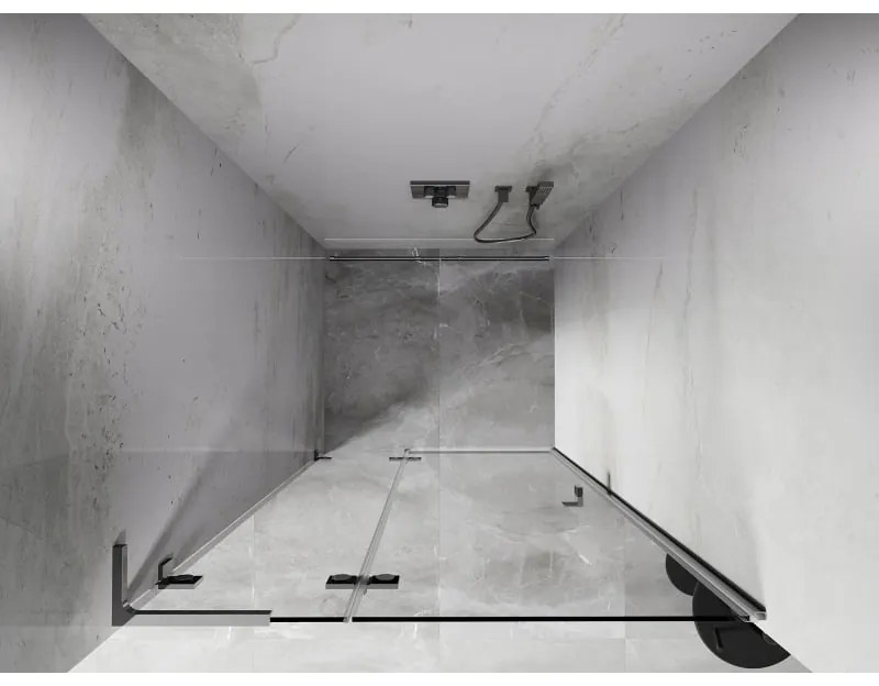 Mexen, Mexen Lunar L Otočné ľavé sprchové dvere 95 cm, priehľadné, chróm - 834L-095-000-01-00-L