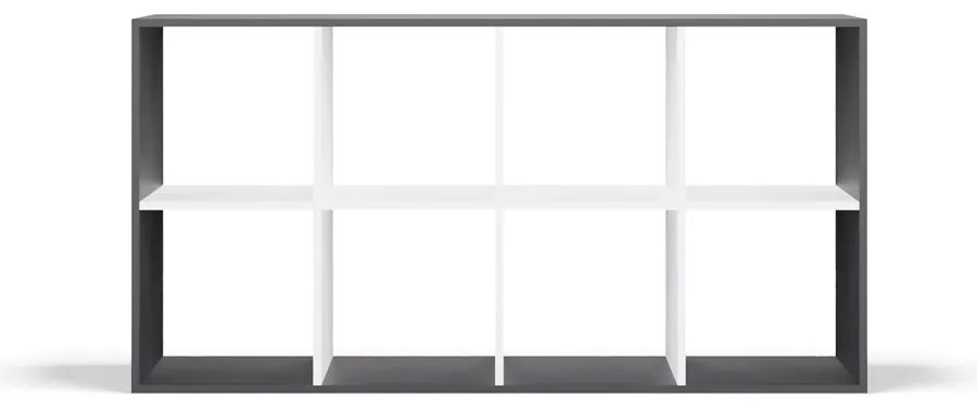 Regál Malax 2x4 147 cm antracit/bílý
