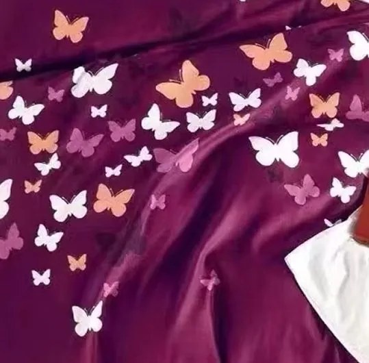 Obliečky FALER BUTTERFLIES BURGUNDY 7-dielna sada 140x200 cm