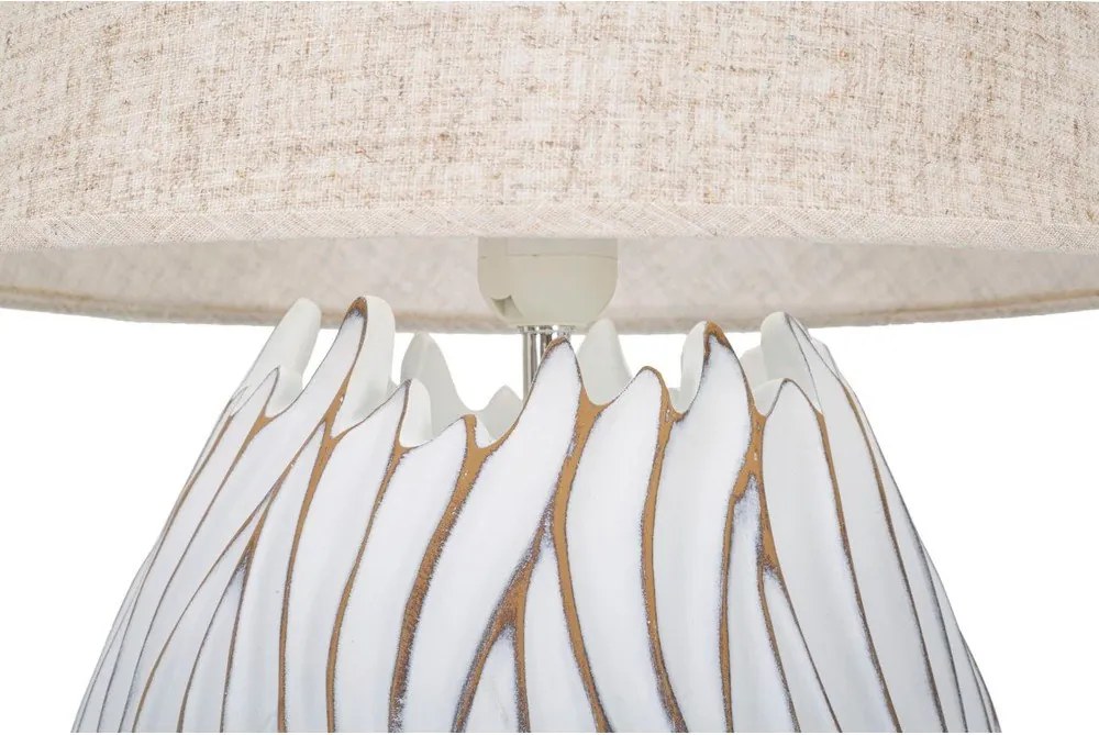 Béžová stolová lampa s textilným tienidlom (výška 48 cm) Honduras – Mauro Ferretti