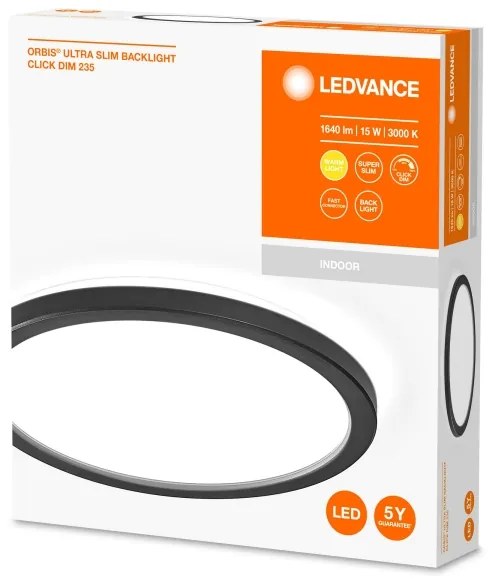 Ledvance - LED Stmievateľné stropné svietidlo ORBIS LED/15W/230V čierna