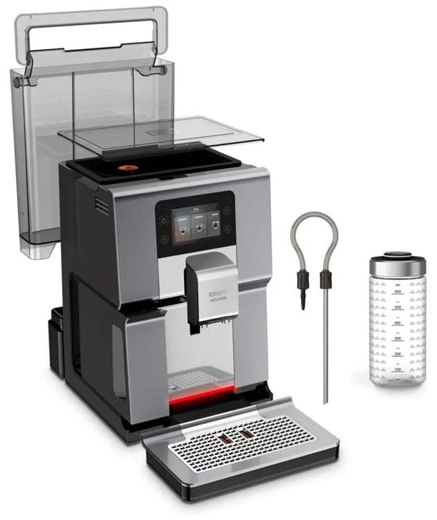 Automatický kávovar Krups Intuition Preference Plus EA875E10 chrome & milk pot (rozbalené)
