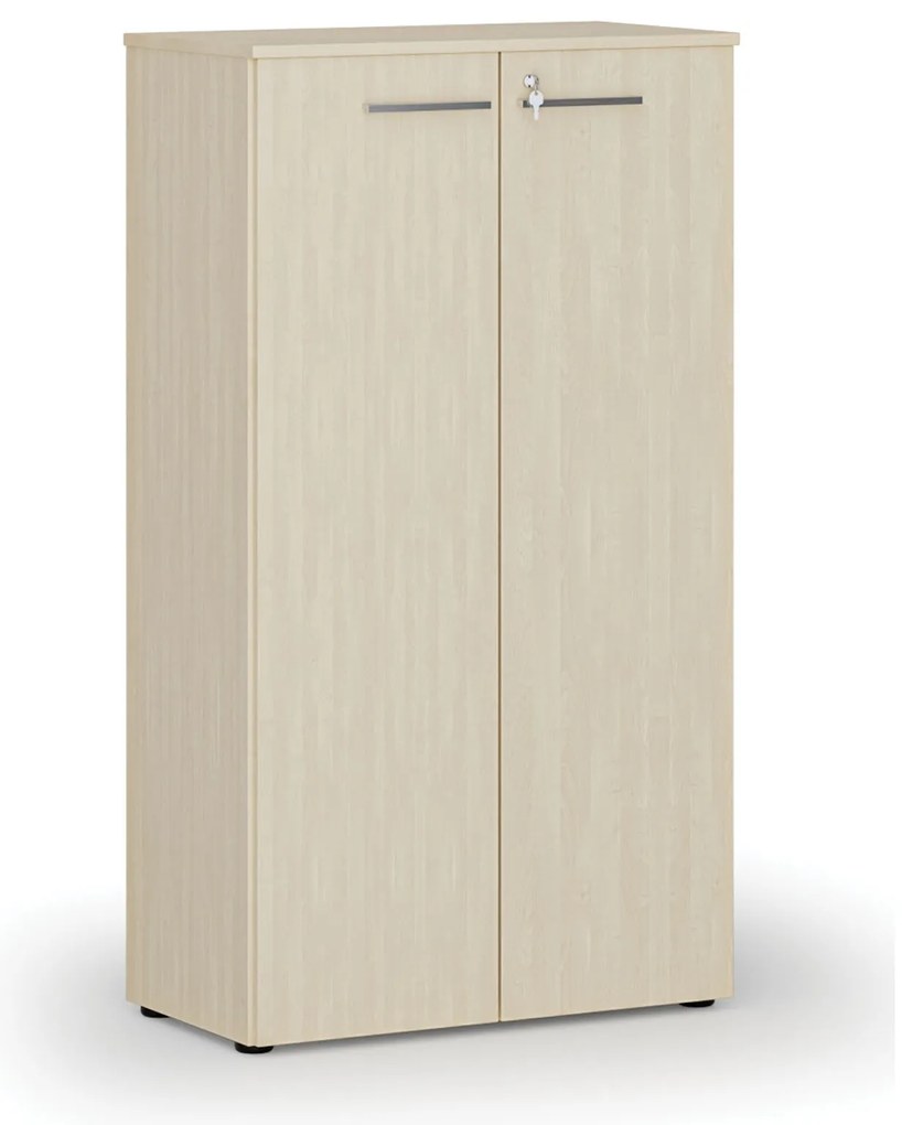 Kancelárska skriňa s dverami PRIMO WOOD, 800 x 420 x 1434 mm, breza
