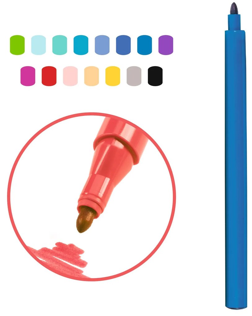 Súprava 15 farebných fixiek – exotické odtiene