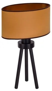 Duolla - Stolná lampa OVAL VEGAN 1xE27/15W/230V pr. 30 cm hnedá