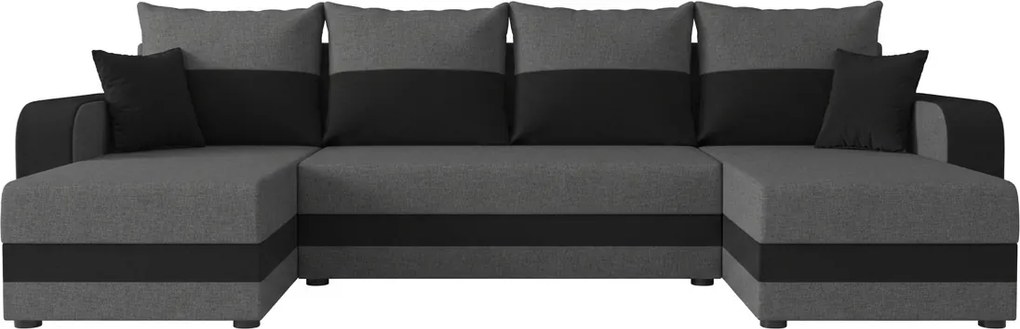 Rozkladacia sedacia súprava do U VALERIO 305x140 cm, tmavosivá/antracitová
