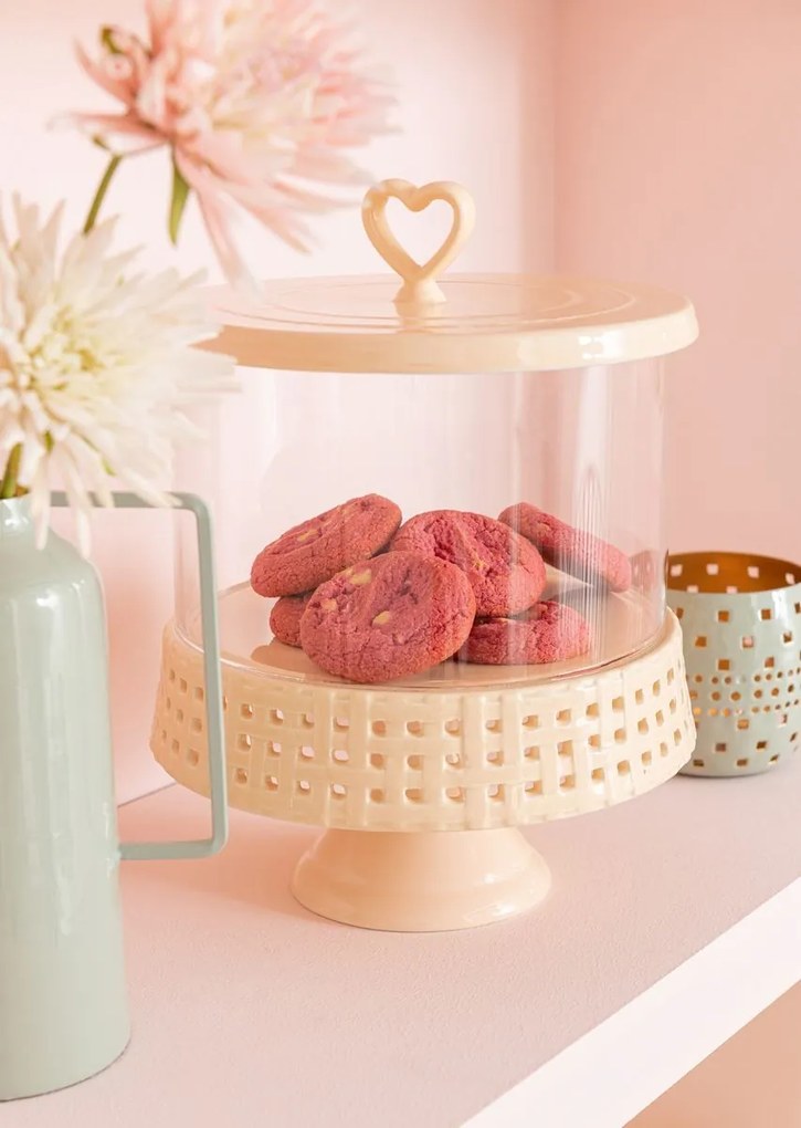 Žltá keramická dóza na nohe s vekom Hella Yellow L - Ø 21*31cm