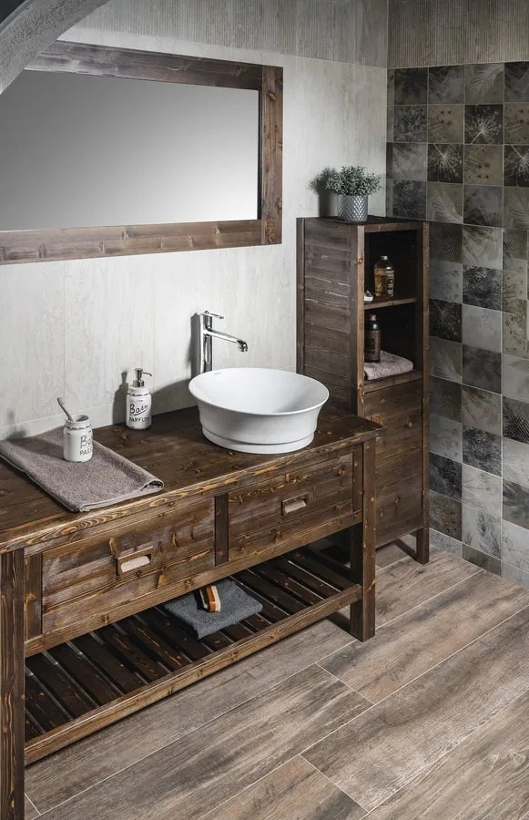 Sapho Sapho, BRAND umývadlová skrinka 100x73x50cm, morený smrek, BA101S