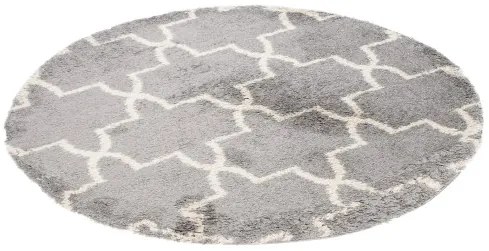Koberec BOHO L227C tmavosivý / béžový kruh