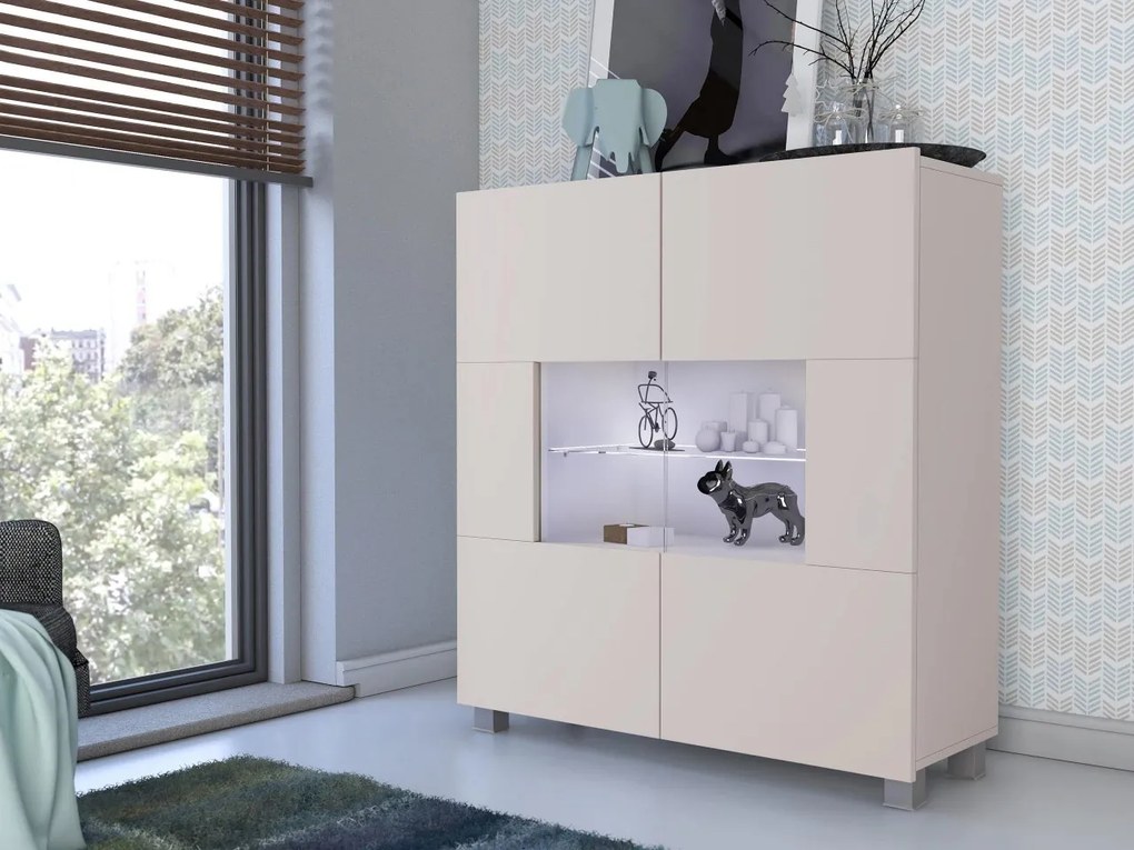 Komoda Bralani BR01, Farby: orech warmia, Osvetlenie: osvetlenie LED biele