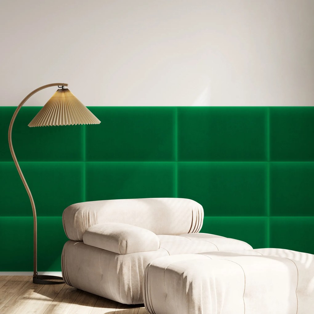 Zamatový čalúnený panel - Obdĺžnik - 40x30cm Farba: Zelená