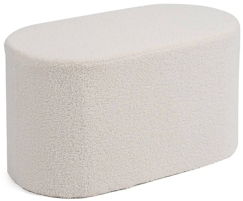 Noela Oválny puf s poťahom z buklé ADAL biely