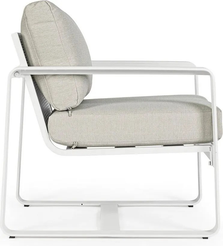 Biele kovové záhradné kreslo Merrigan – Bizzotto