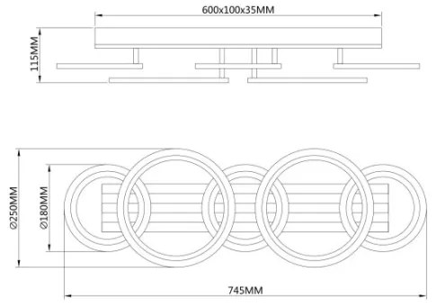 Globo 67360D4 - LED Stropné svietidlo BLEVINS 34W/230V 3000/4200/6000K