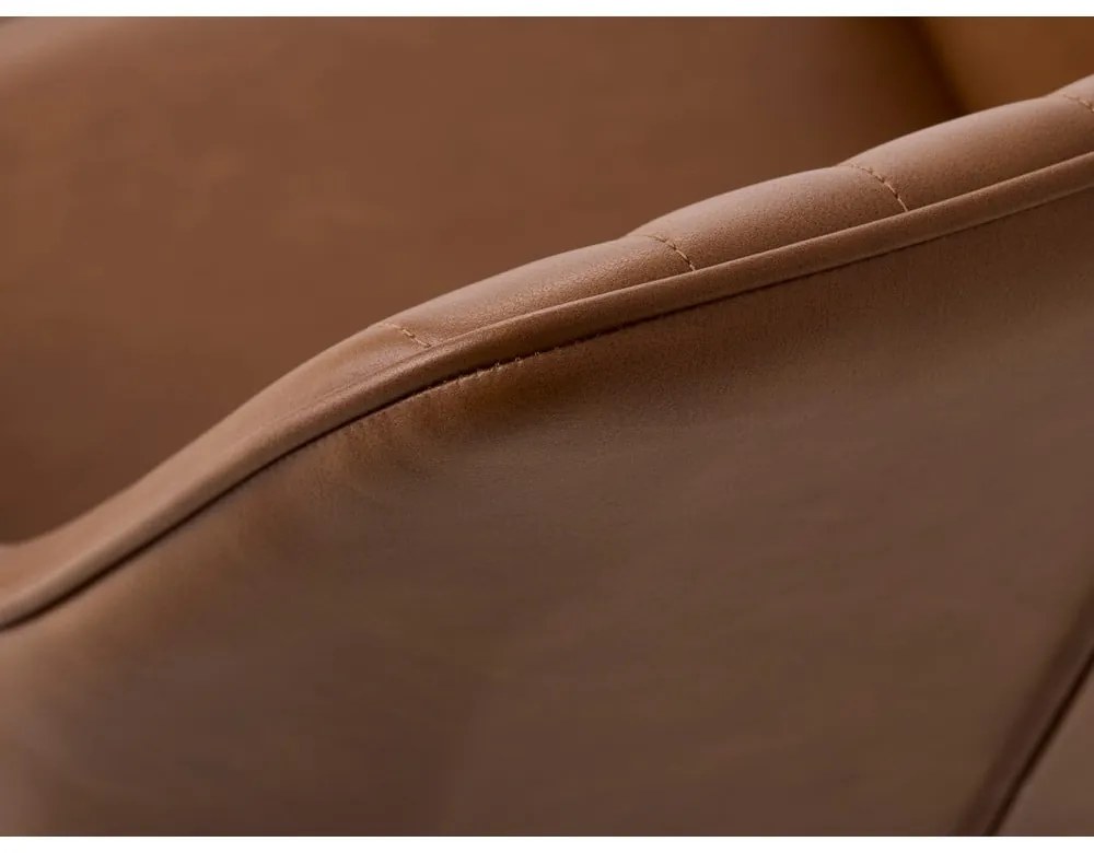 Hnedé čalúnené jedálenské kreslá v súprave s podrúčkami 2 ks Nolan Stripe – Unique Furniture