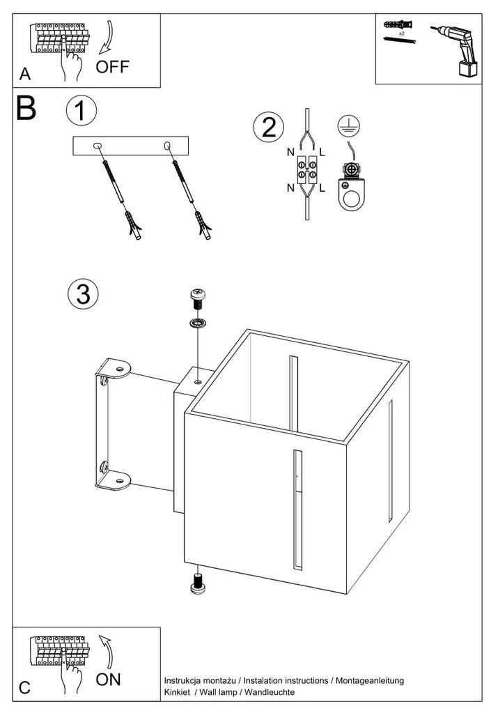 Nástenné svietidlo Pixar, 1x čierne kovové tienidlo