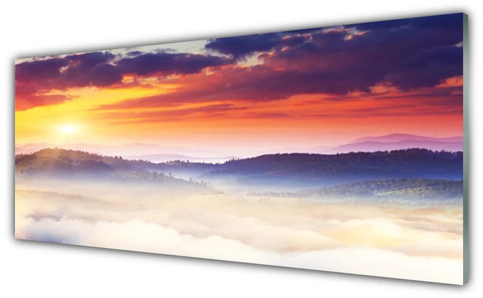 Obraz plexi Hora slnko krajina 125x50 cm