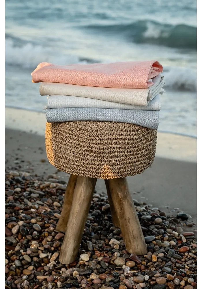 Modrý pléd s podielom bavlny Euromant Summer Linen, 140 x 180 cm