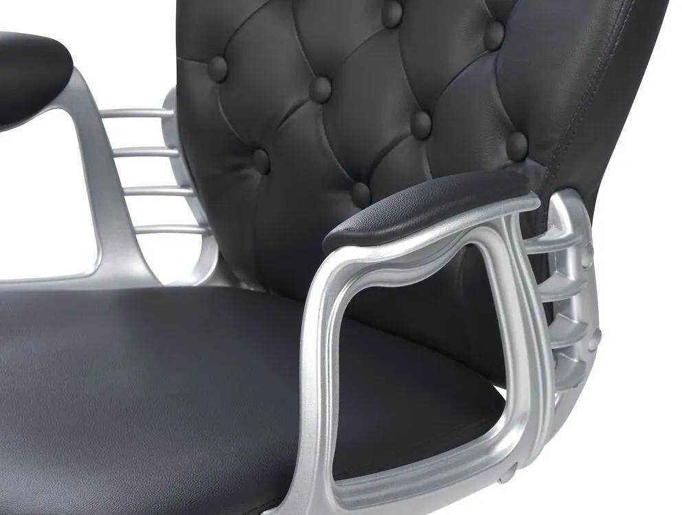 Otočná kancelárska stolička z umelej kože čierna PRINCESS Beliani