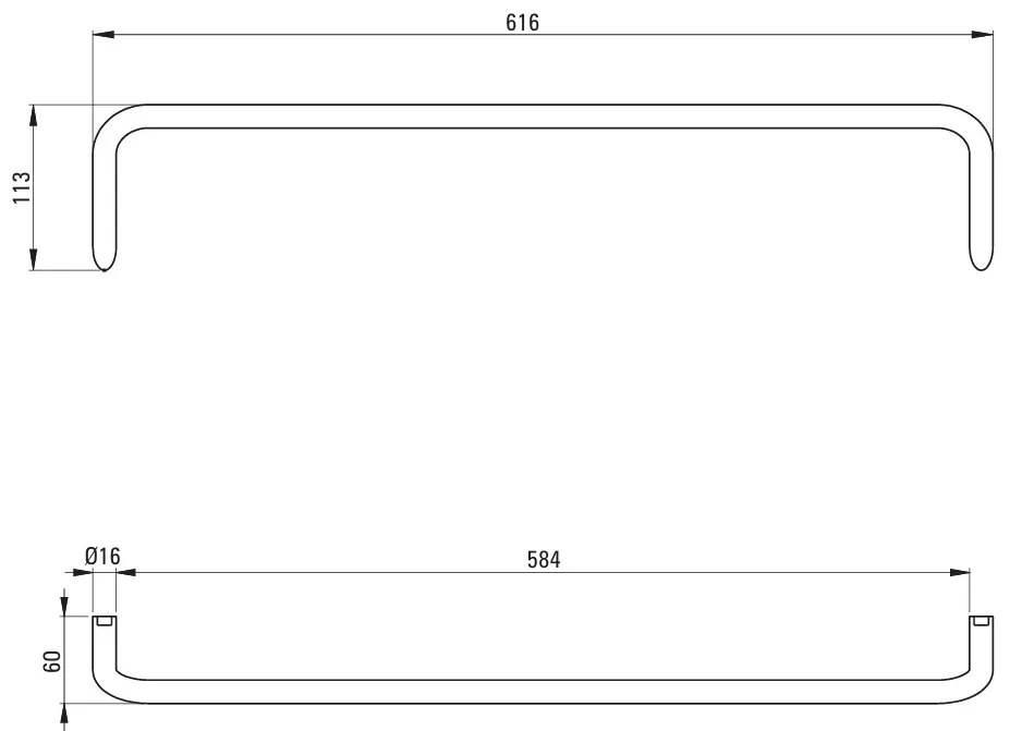 Deante Silia, nástenný držiak na uteráky 615mm, biela matná, DEA-ADI_A621