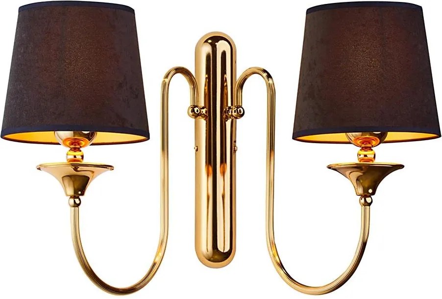 Jupiter 1953 - Nástenné svietidlo BATUMI 2xE27/40W/230V čierna/mosadz