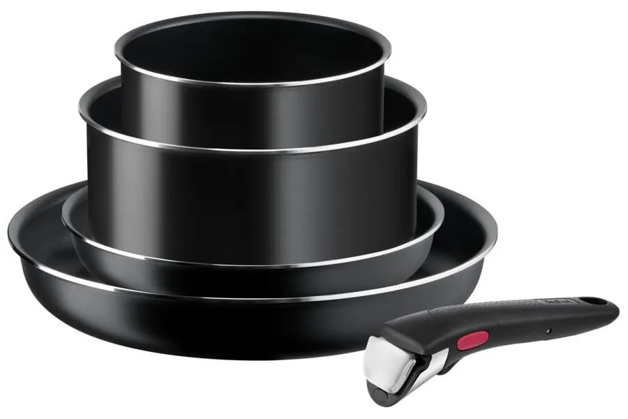 Hliníková súprava riadu 5 ks INGENIO EASY COOK &amp; CLEAN BLACK L1549043 – Tefal