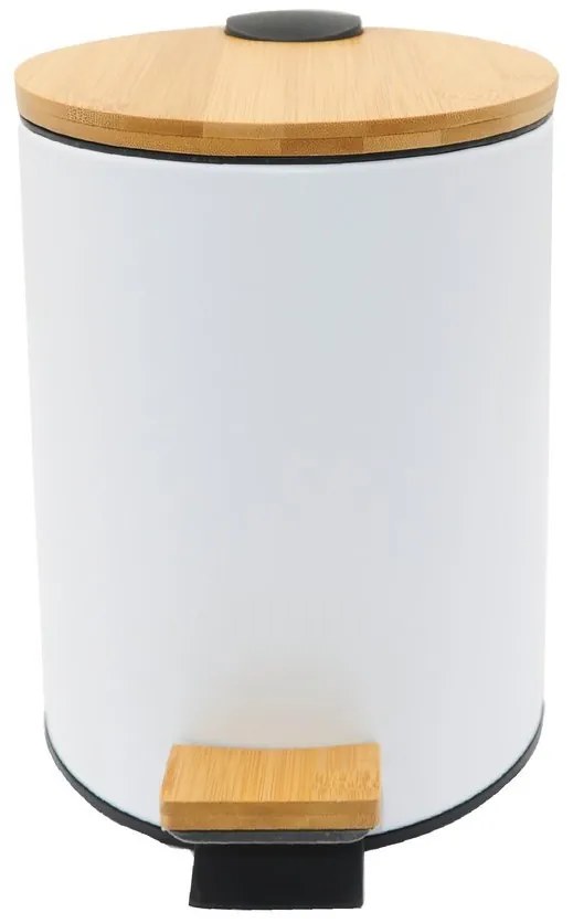 Aqualine Aqualine, BAMBUS odpadkový koš guľatý 5l, biela, BI007