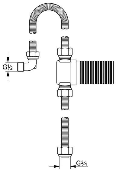 GROHE 28995000 - Pripojovacia súprava TALENTOFILL DN 20 lesklý chróm