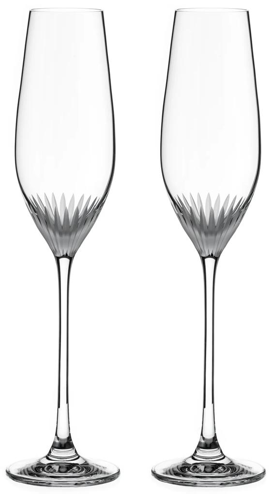 Diamante broušené poháre na šampanské Milano 210ml 2KS