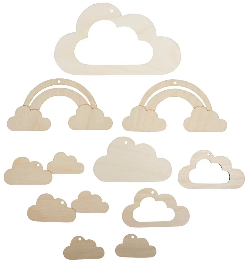 Drevené ozdoby ku kolotoču nad postieľku MRÁČIK