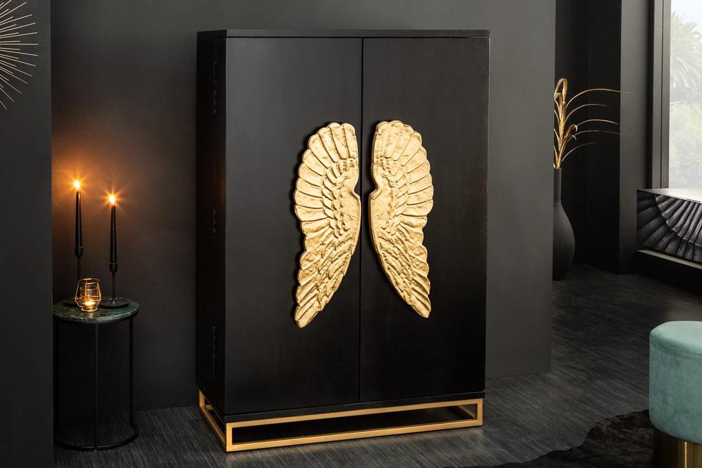 Bar Angel 140cm čierny so zlatými krídlami