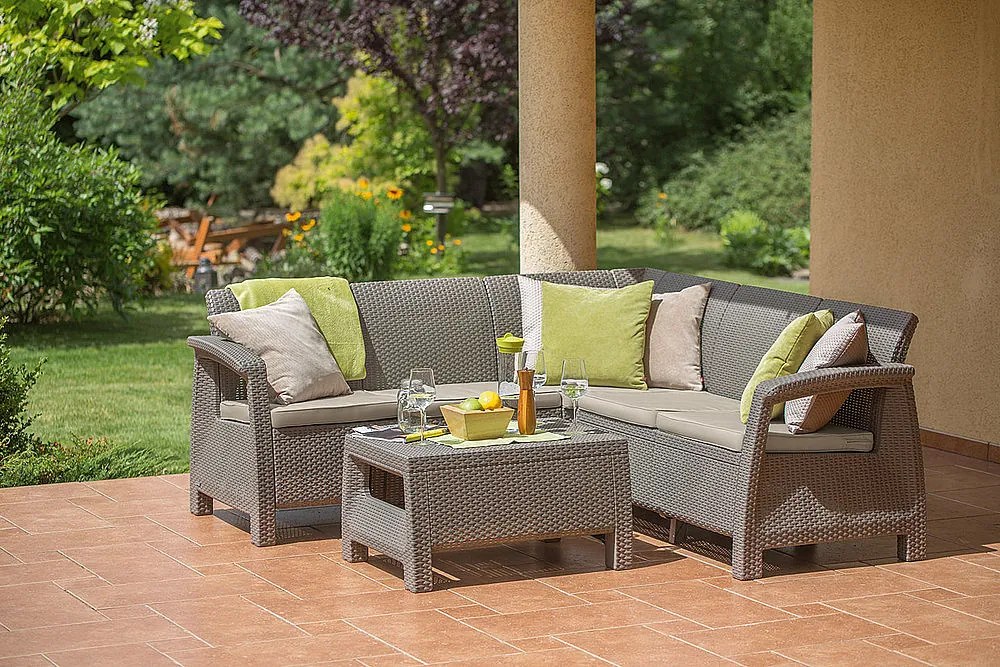 DEOKORK Záhradná rohová zostava CORFU RELAX cappuccino