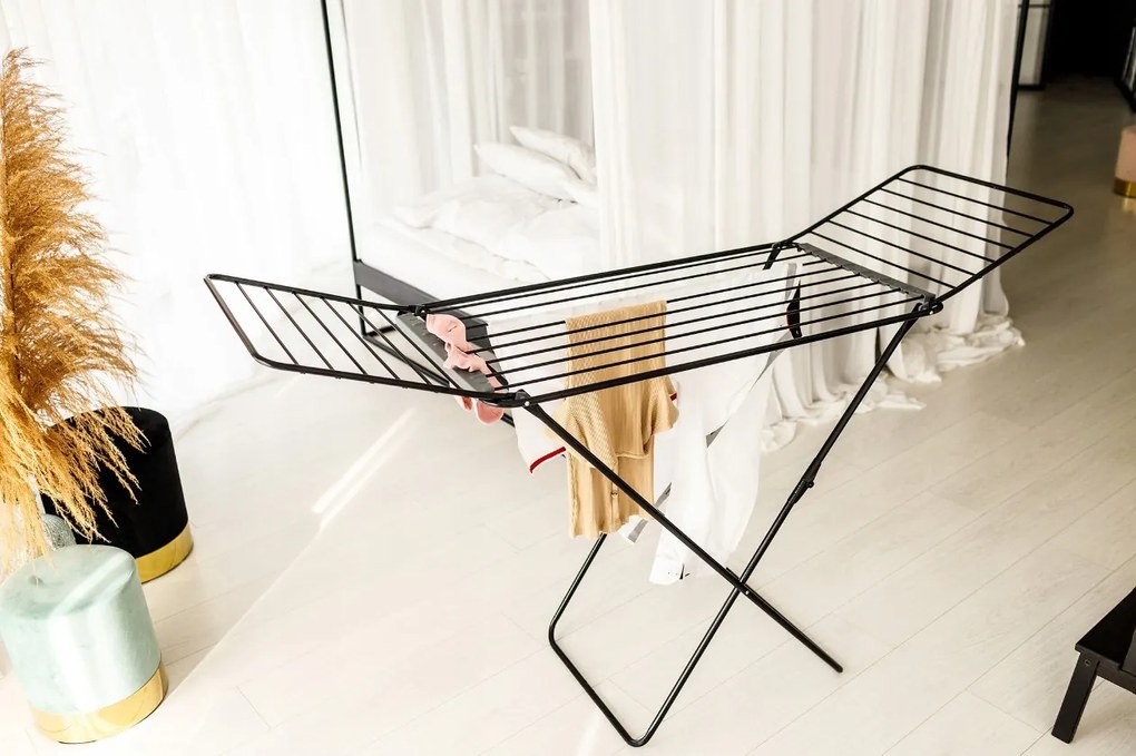 Erga Model 200 Black, rozkladací sušiak na bielizeň 178x55x106 cm, čierna, ERG-SEP-10SUSSTO20BLA