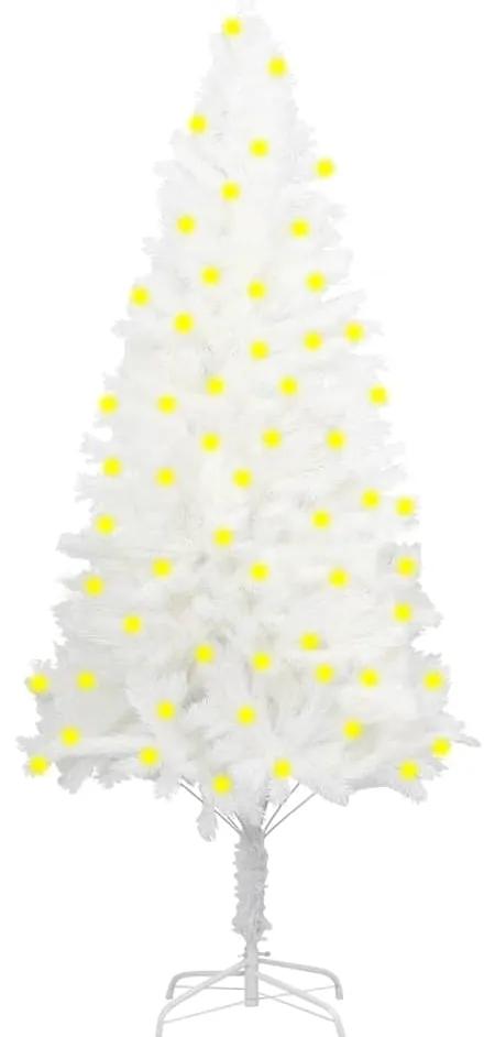 Umelý vianočný stromček s LED biely 150 cm 3077461
