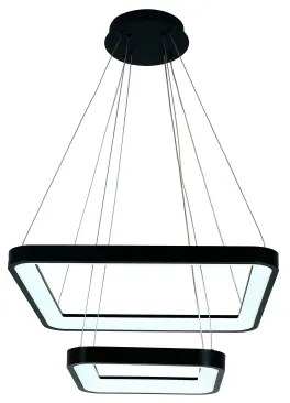 Brilagi - Závesný stmievateľný LED luster na lanku FALCON SLIM LED/78W/230V 50x50 cm čierny + diaľkový ovládač