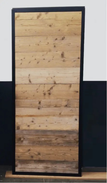 AKCIA Barn door posuvné smrekové dvere v ocelovom ráme 60cm, 203cm, hladký, surové drevo bez farby a laku