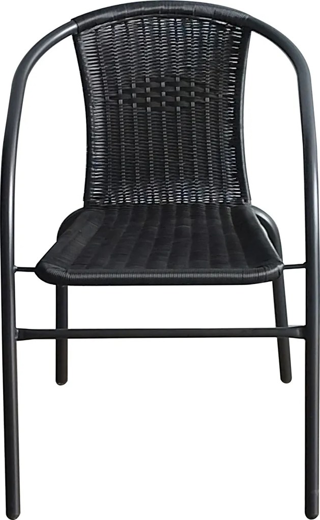 Záhradná stolička 6 ks BISTRO, čierny ratan