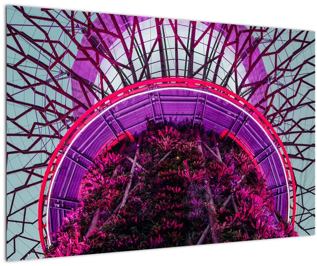 Abstraktný obraz - fialové vetvy (90x60 cm)