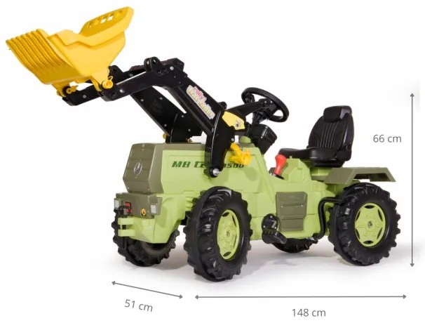 Šlapací traktor s lyžicou Mercedes Benz Rolly Toys 046690