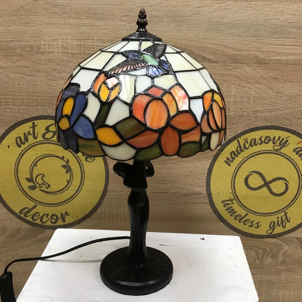 Stolná lampa Tiffany KOLIBRÍK 25*40
