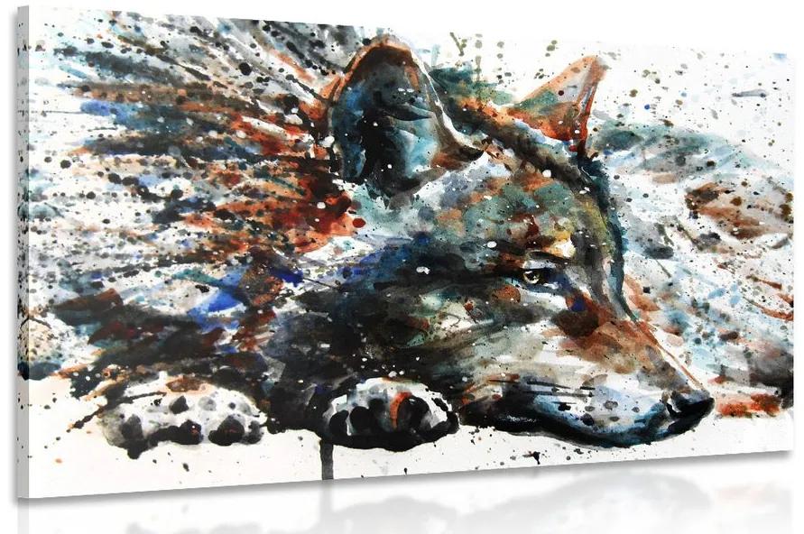 Obraz vlk v akvarelovom prevedení Varianta: 120x80